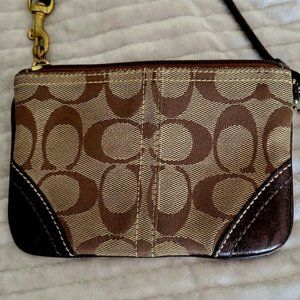 Brown Coach Wristlet Wallet